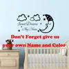 Stickers muraux Dormir Lune Étoile Nuage Doux Rêve Personnalisé Nom Autocollant Art DIY Bébé Chambre Décor YO-162Wall StickersWall