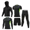 5pcs Set Männers Tracksuit Fitnessfitness Komprimierung Sportanzug Kleidung Jogging Sport tragen Sporttraining Strumpfhosen 220719