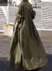 ザンゼア秋のスタイリッシュな女性ヴィンテージロングスリーブルーズサンドレスカジュアルマキシドレスkaftan femme solid party vestido robe 220521