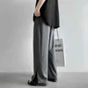 Summer Thin Casual Pants Men Fashion Color Wide Korean Loose Straight Ice Silk Mens Plus Size J220629
