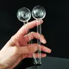 3 cm Big Ball Glas Oljebrännarrör 5,9 tum Tjocka Rökrör Transparent Klar Pyrex Rökrör för Dab Rig Bong Vattenbubblare Vattenpipa Shisha Smoke Tillbehör