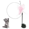 Cat Toys Teaser Toy Eye-catching Feather Interactive With Suction Cup Base