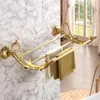 Bath Accessory Set Gold Luxury Bathroom Hardware European-Style Classical Gold-Plated Towel Rack Antique Varved Accessories SetBath