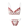 Bands Red Heart Bra 2022 Donne Sexy Crochless Lingerie Set Reggicalze Hot See Through Erotic L220727