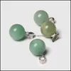 Konst och hantverk Arts Gifts Home Garden Fashion Natural Stone Crystal Ball Charms Pendants pendum Column Agates for Jewel DH1QB