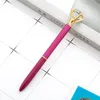 Crystal Glass Kawaii Ballpoint Pen Big Gem Ball Pens With Large Diamond Fashion School Office Supplies W2