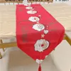 Boże Narodzenie Biegacz Stół 33 * 180 cm / 13 * 71 Cal Poliester Bawełniane Tkaniny Dining Stoły Wedding Party Snow Man Elk Floral Soft Tablecloth Decorati