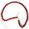 8mm Genuine Coral Red Round South Sea Shell Pearl Beads Necklace 18"