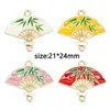 20pcs / lot Style chinois Enamel Fan Charms Connecteurs DIY Boucle d'oreille Bracelet Collier Pendentif pour bijoux Accessoires