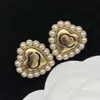 Women Designers Pearl Earring Luxury Jewelry Love Shape Ear Stud Womens Fashion Brand Designer Hoops Studs Gold Hoop Earrings 2022