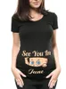 Funny See You In January December Women Pregnant T Shirt Female Maternity Pregnancy Announcement Mom Clothes 220524