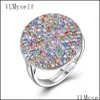 Cluster Rings Jewelry Fashion-L Round Design Ring Mti Color Crystal Jewellery High Quality Trendy Jewery Great Colorf Dx