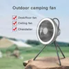 USB TRIPOD GOLV CAMPING FAN med Power Bank LED -ljus laddningsbar skrivbord Portable Circulator Wireless Tak Electric 220505