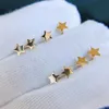 Stud Real 18K Rose Gold Boucles d'oreilles Pure AU750 Simple Star Design Pour Femmes Fine Jewelry GiftStud Effi22