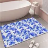 Dywany niebiesko-białe porcelanowe sypialnia Kuchnia Wejście 40 60 Coral aksamitne dywan gumowe maty podłogowe przeciwpoślizgowe dywanik