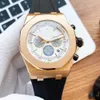 Мужские часы автоматические механические часы 43 мм модные бизнес -часы резиновые ремешки Montre de Luxe