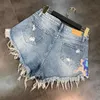 Deat Convals Moon Stars الترتر التطريز شرابة الرقص الخام Raw Denim Shorts Fashion Fashion Women Me670 220427