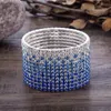 Рук -браслеты кристаллический варенья браслета для женщин для женщин серебряный синий и прозрачный комбинированный свадебный браслет kent22