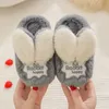 Slipper Winter Warm Child Slippers Girls Home Shoes Toddler Boys Furry Fur Lovely Baby Thicken Non-Slip Plush SlippersSlipper