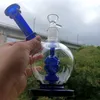 Cachimbos de água de vidro para narguilé verde azul 8,5 polegadas com pneu perc fêmea 18 mm pequenos cachimbos para fumar