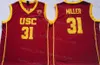 NCAA 농구 USC Trojans College 31 Matt Miller Jersey 33 Lisa Leslie 24 Brian Scalabrine 1 Nick Young DeMar DeRozan 24 University Red White Yellow Team Color