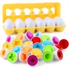 12st Baby Montessori Learning Education Math Toy Smart Eggs Puzzle Matchande leksaker Plastskruvmutter Byggblock för barn Bästa kvalitet