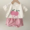 Terno infantil para crianças do menino de menino Criança de crianças s s s frutas de camiseta   shorts 2 conjuntos de roupas 220507