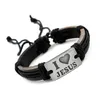 I Love Jesus Bracelets Letter ID Leather Rope Bracelet Bangle Cuff Wristband for Men Women Fashion Jewelry