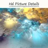Hellblaue goldene geometrische Wolken, modernes abstraktes Ölgemälde, Leinwanddruck, Kunstwanddekoration für Zuhause, Raumdekoration, Bilder