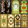 1 Roll Church Stained Glass Adhesive Film Privacy Window Frosted Heat Transfer Vinyl för dekoration Y200416