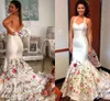 Embrodidery Mermaid Dresses Halter في الهواء الطلق عاريات البوق الغربي البوق ثياب الزفاف Vestidos de Boda Invitada