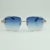 gafas de sol de diamantes medianos 3524014 con patas de madera azul natural y lentes de corte de 58 mm