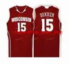 College NCAA Wisconsin Badgers Basketball Jersey 4 Carter Higginbottom 12 Trevor Anderson 13 Tai Stricknd Custom Stitched