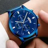 Horloges Klassieke Zakelijke Mannen Horloge Mode Luxe Horloges Roestvrij Staal Mesh Riem Kalender Datum Quartz Polshorloge Relogio Masculino