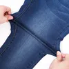 LEIJIJEANS für Frauen Mom Jeans Hohe Taille Plus Größe Elastische Stretch weibliche gewaschene Denim Skinny Bleistift Hose 220402