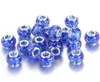 Big Hole Glass crystal beads charm Findings Loose Spacer craft European Silver beaded with stamp For bracelet Jewelry Making