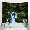 Boho mur fond décoration chambre salon tapisserie forêt ruisseau paysage aquatique rideau J220804