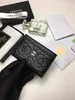 Lyxvarumärke Design A82286 Brev Plaid CC Chain Short Wallet Lambskin Camellia Women's Le Boy Pocket Real Leather Zipper Card Pack Coin Purse Clutch Pouches 0dkr