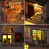 DIY Book Nook Shelf Insert Kits Miniature Dollhouse With Furniture Room Box Time Alley Bookends Japanese Store Toys Kids Gifts 220813
