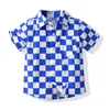 Kledingsets Controleerden jongenskleding 3 stks in 1 kinderen shirts t -shirt shorts peuter baby zomer outfits kinderen wasstroom