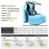 Sandals 22 Designer Heels Sandales Femmes Sexy Thick High Platform Women Dress Party Wedding Shoes Woman Pumps Prom 220317