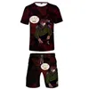 Herrspårar Dreamwastaken Kids Tvådelar Set Casual Boys Girls Summer Full Print T Shirt Beach Shorts Men's/Boy's Hip Hop Suit