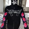 Женские толстовки Толстовки Женская одежда Y2K Zip Up Oversized Jacket Coat Goth Harajuku Grunge Kawaii Эстетическая толстовка ЭмоЖенская одежда