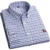 Plus Size 6XL 5XL Mannen Shirt met lange mouwen 100% katoen Oxford Mode Plaid Causal Man S Man Kleding 220330