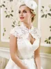 Vintage Tea-length 1920s 'Vestidos de novia con Jacekt Wrap Bolero Full Lace Short Beach Country vestido de novia Vestidos De Novia