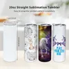 Sublimation 20oz 30oz Skinny Tumblers Straight Cups Double Wall Stainless Steel Vacuum Insulated Travel Sippy Tumbler With Handles Two Splash proof Lids