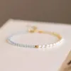 Chaîne à maillons bleu clair aigue-marine bracelets avec perle d'imitation femmes mode élégant Unique pour fille bijoux en pierre naturelle GiftLink Lars22