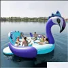 Autres fournitures de fête d'événement Festive Home Garden 5M Piscine de natation NT Gonflable Bird Island Big Taille Horse Boat Float pour 6-8Person Drop Livrer