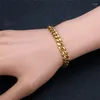 Link Chain Mens Armband Simple Punk 4/7mm guldfärg kubanska armband för kvinnor män handled smycken braslet 2022 fawn22