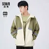 SEMIR Jacket Men 2021 Spring New Hooded Jacket Hit Color Ins Trendy Reflective Fashion Loose Trendy Clothes T220816